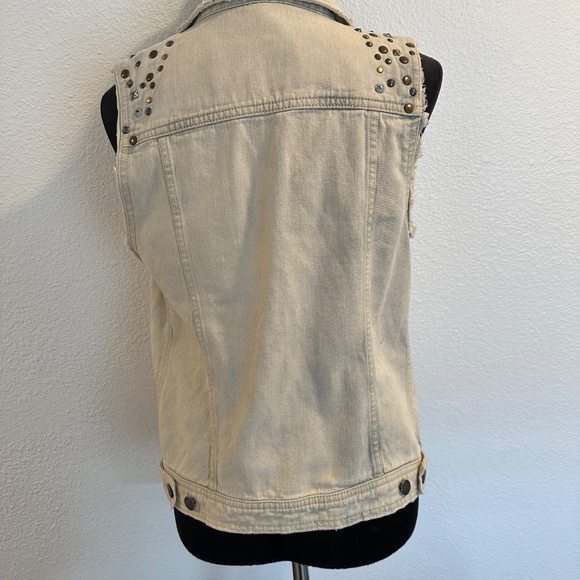 Free People Studded acid wash Vest. M - Picture 3 of 6